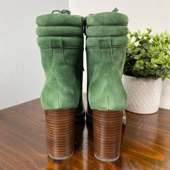 Naturalizer Callie Suede Leather Lace Up Ankle Boot Spruce Green Size 9 - Picture 6 of 11